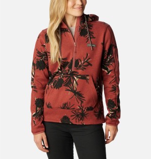 Columbia Sweater Weather Fleece Pullover Women's Hoodie Coral | FOWURT-520