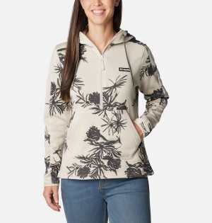Columbia Sweater Weather Fleece Pullover Women's Hoodie Beige | SNRPEW-269