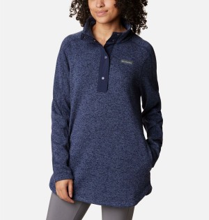 Columbia Sweater Weather Fleece Tunic Women's Pullover Navy | ZYKHCS-789