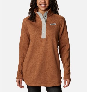 Columbia Sweater Weather Fleece Tunic Women's Pullover Brown | PCYWTL-143