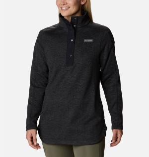 Columbia Sweater Weather Fleece Tunic Women's Pullover Black | QJPFEK-519