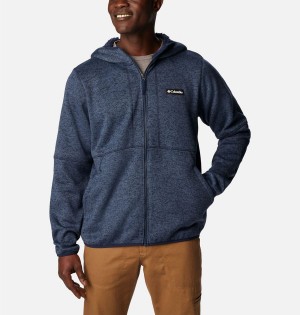 Columbia Sweater Weather Full Zip Hoodie Men's Fleece Jacket Blue | FPCWMH-143