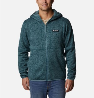 Columbia Sweater Weather Full Zip Hoodie Men's Fleece Jacket Green | XHDMQJ-128