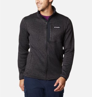 Columbia Sweater Weather Full Zip Men's Fleece Jacket Black | VKIEAZ-964