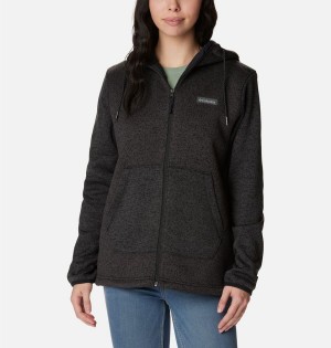 Columbia Sweater Weather Sherpa Full Zip Hooded Women's Fleece Jacket Black | ONTYIH-329