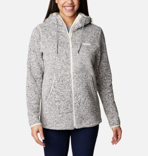 Columbia Sweater Weather Sherpa Full Zip Hooded Women's Fleece Jacket Grey | XYWMSE-870