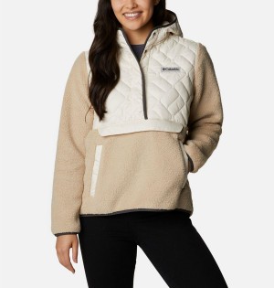 Columbia Sweet View Hooded Fleece Women's Pullover Khaki | XILHAD-437