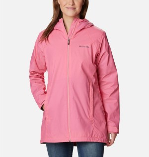Columbia Switchback Lined Long Women's Rain Jacket Pink | TGXAFR-467