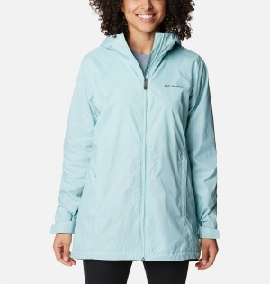 Columbia Switchback Lined Long Women's Rain Jacket Turquoise | CZIBUA-379