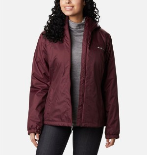 Columbia Switchback Sherpa Lined Women's Rain Jacket Coral | YJBUGN-834