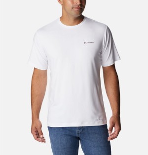 Columbia Tech Trail Graphic Men's T-Shirt White | ZVKANU-853