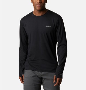 Columbia Tech Trail Long Sleeve Crew II Men's T-Shirt Black | XYHFJR-239