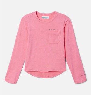 Columbia Tech Trail Long Sleeve Kids' T-Shirt Pink | BXYWPK-705