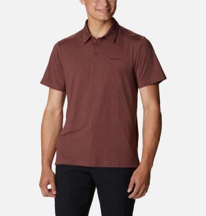 Columbia Tech Trail Men's Polo Shirt Brown | CRXUNP-459