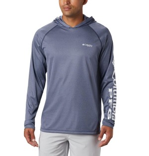 Columbia Terminal Tackle Heather Men's Hoodie Blue | HWTZIR-032