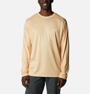 Columbia Terminal Tackle PFG Fish Flag Long Sleeve Men's T-Shirt Yellow | AYNTBH-456