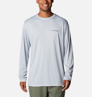 Columbia Terminal Tackle PFG Fish Flag Long Sleeve Men's T-Shirt Grey | EOHFTZ-380