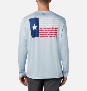 Columbia Terminal Tackle PFG Fish Flag Long Sleeve Men's T-Shirt Grey | ULAHXT-724
