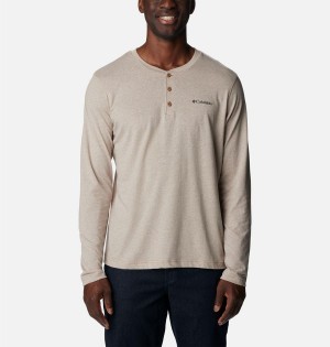 Columbia Thistletown Hills Henley Men's T-Shirt White | MCBYWN-680