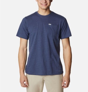 Columbia Thistletown Hills Pocket Men's T-Shirt Blue | BVDUTQ-384