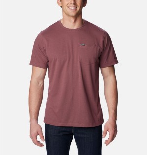 Columbia Thistletown Hills Pocket Men's T-Shirt Brown | GZAUDK-678