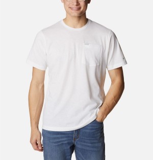 Columbia Thistletown Hills Pocket Men's T-Shirt White | HILABE-318