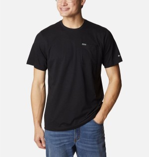 Columbia Thistletown Hills Pocket Men's T-Shirt Black | WSNXTE-283