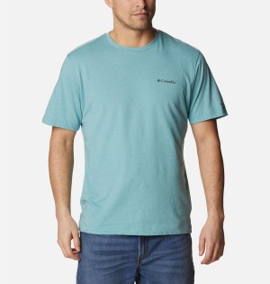 Columbia Thistletown Hills Short Sleeve Men's T-Shirt Blue | XYGAEU-718