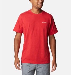 Columbia Thistletown Hills Short Sleeve Men's T-Shirt Red | KJLGUH-459