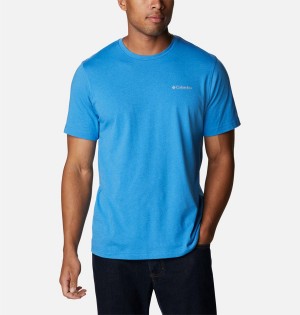 Columbia Thistletown Hills Short Sleeve Men's T-Shirt Blue | WJUNCY-246
