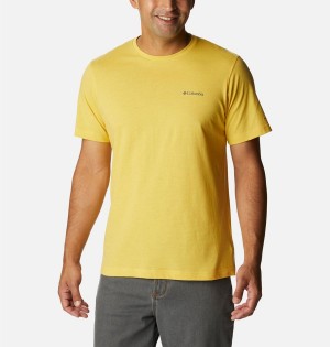 Columbia Thistletown Hills Short Sleeve Men's T-Shirt Yellow | JISFPQ-680
