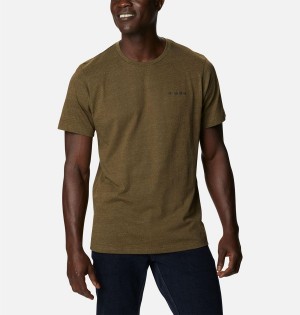 Columbia Thistletown Hills Short Sleeve Men's T-Shirt Brown | RMNFHZ-012