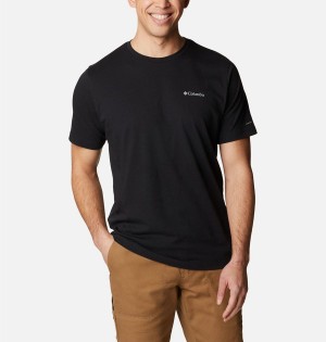 Columbia Thistletown Hills Short Sleeve Men's T-Shirt Black | PRAGJM-413