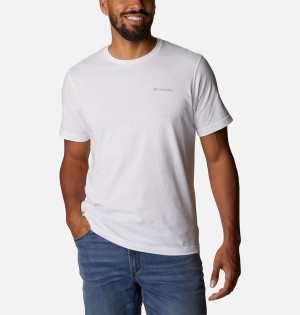 Columbia Thistletown Hills Short Sleeve Men's T-Shirt White | SJXOAP-597
