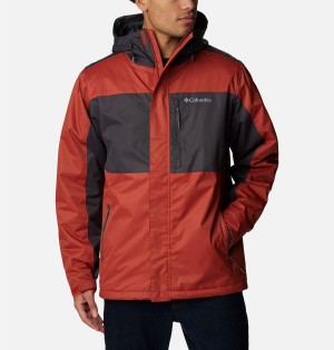 Columbia Tipton Peak II Insulated Men's Rain Jacket Red | GKNCRF-395
