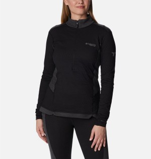 Columbia Titan Pass Helix Quarter Zip Women's Pullover Black | AZNGJT-784