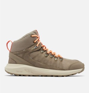 Columbia Trailstorm Crest Mid Waterproof Women's Hiking Shoes Brown | DWUALB-024