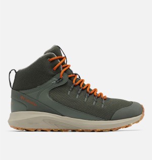 Columbia Trailstorm Mid Waterproof Omni Heat Men's Hiking Shoes Green | ETFDHU-041
