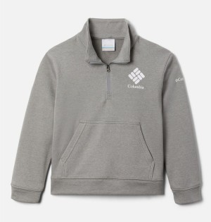 Columbia Trek French Terry Half Zip Pullover Kids' Fleece Grey | LWZJPS-457