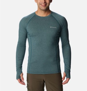 Columbia Tunnel Springs Wool Crew Baselayer Men's T-Shirt Green | VFPQIG-049