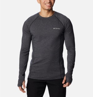 Columbia Tunnel Springs Wool Crew Baselayer Men's T-Shirt Black | KAGDZV-754