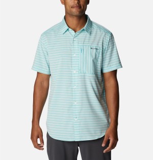 Columbia Twisted Creek III Short Sleeve Men's Shirt Turquoise | RSNLPK-148