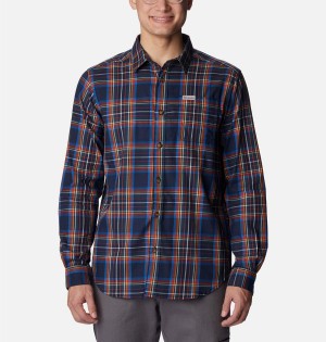 Columbia Vapor Ridge III Long Sleeve Men's Shirt Navy | LCVGYW-576