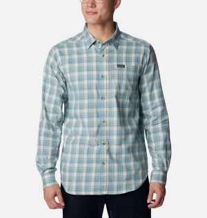 Columbia Vapor Ridge III Long Sleeve Men's Shirt Blue | HCAKBZ-589