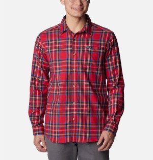 Columbia Vapor Ridge III Long Sleeve Men's Shirt Red | KIPVMZ-164