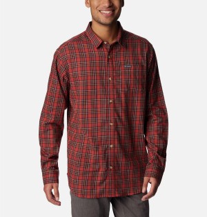 Columbia Vapor Ridge III Long Sleeve Men's Shirt Red | ATZXEN-681