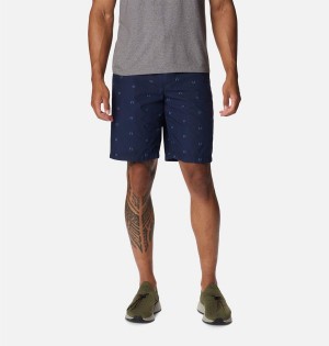 Columbia Washed Out Printed Men's Shorts Navy | GDSWXV-593