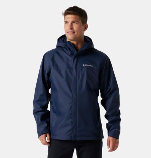 Columbia Watertight II Men's Rain Jacket Navy | PNBUAY-418