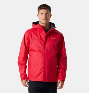 Columbia Watertight II Men's Rain Jacket Red | PXJEDZ-402