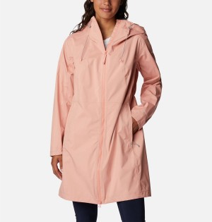Columbia Weekend Adventure Long Shell Women's Rain Jacket Coral | CFGDNL-106